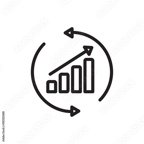 Improvement growth icon Flat vector set outline