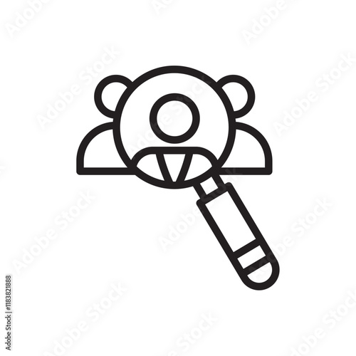 Job candidate icon Flat vector set outline