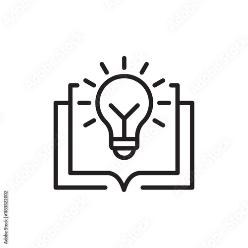 Knowledge icon Flat vector set outline