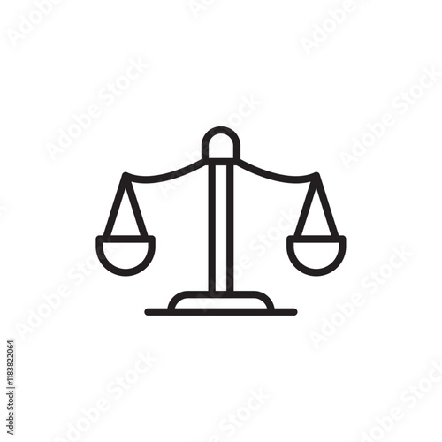 Law icon Flat vector set outline