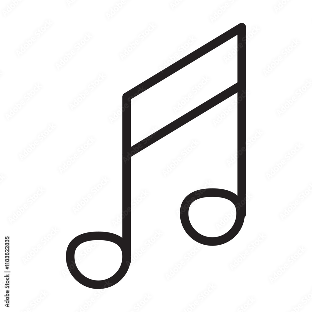 Music icon Flat vector set outline Music icon Flat vector set outline