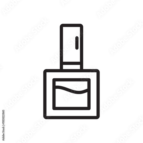 Nail polish icon Flat vector set outline