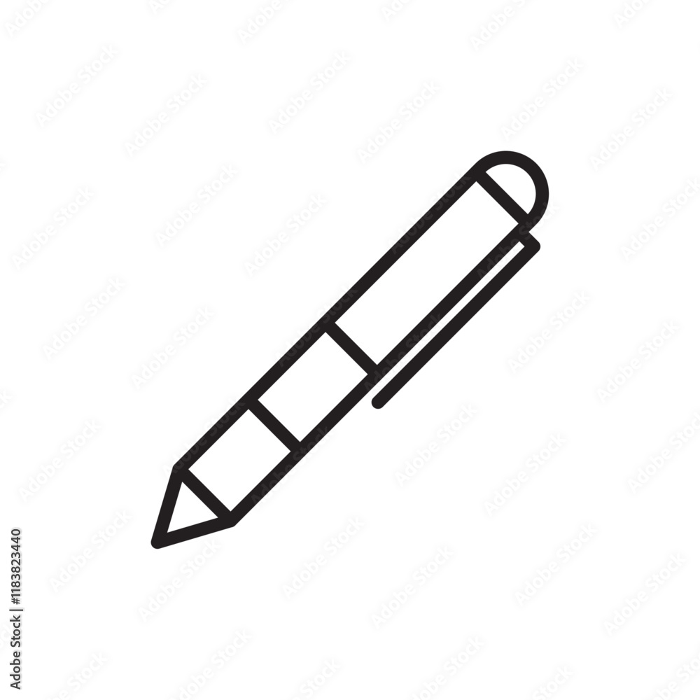 Pen icon Flat vector set outline Pen icon Flat vector set outline