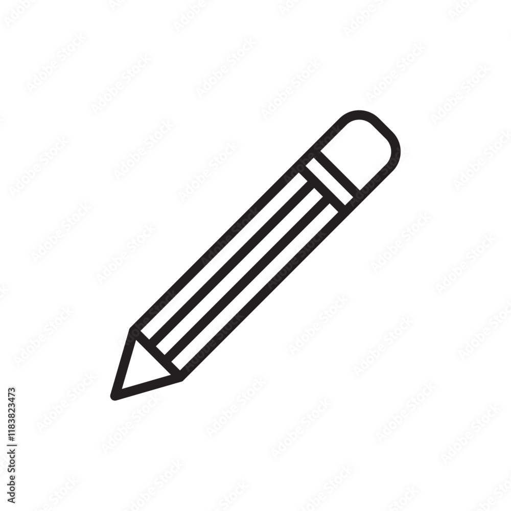 Pencil icon Flat vector set outline Pencil icon Flat vector set outline