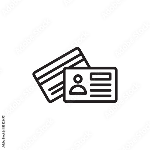 Personal documents icon Flat vector set outline