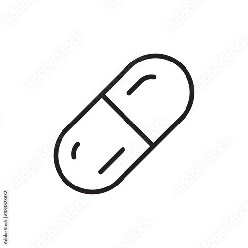 Pill Icon Flat vector set outline