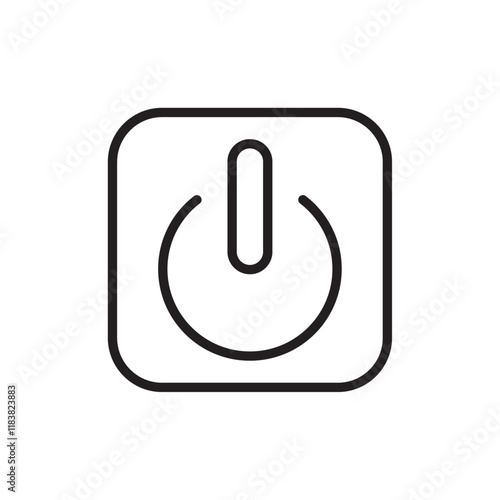 Power button icon Flat vector set outline