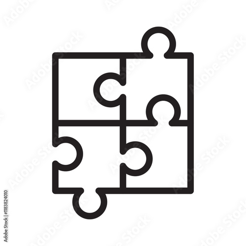 Puzzle icon Flat vector set outline