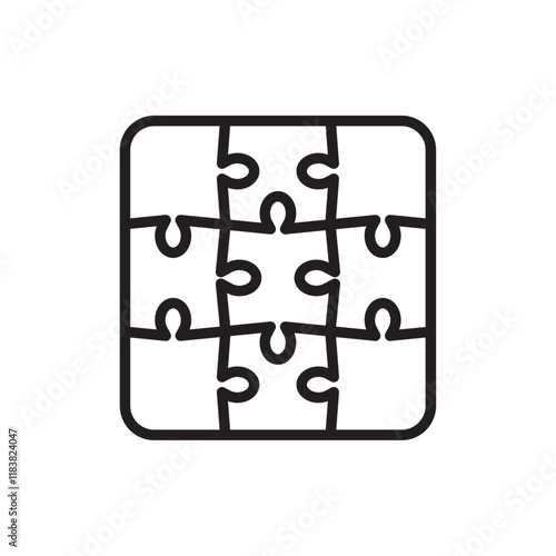 Puzzle Piece Icon Flat vector set outline