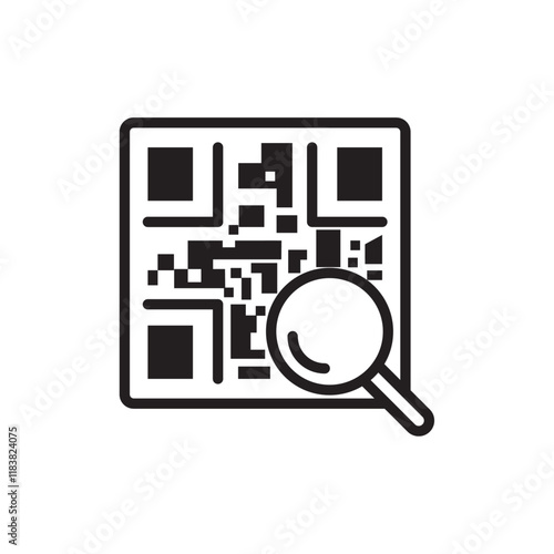QR code icon Flat vector set outline