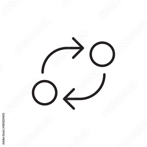 Replace icon Flat vector set outline