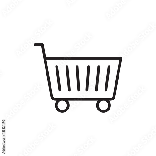 Shopping basket icon Flat vector set outline