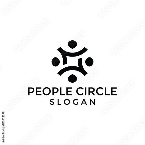 People Teamwork logo .Concept group of connected people , helping each other.Vector icon