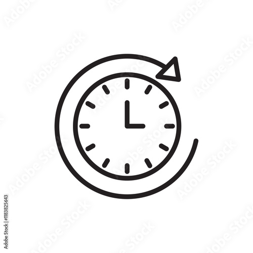 Time forward icon Flat vector set outline
