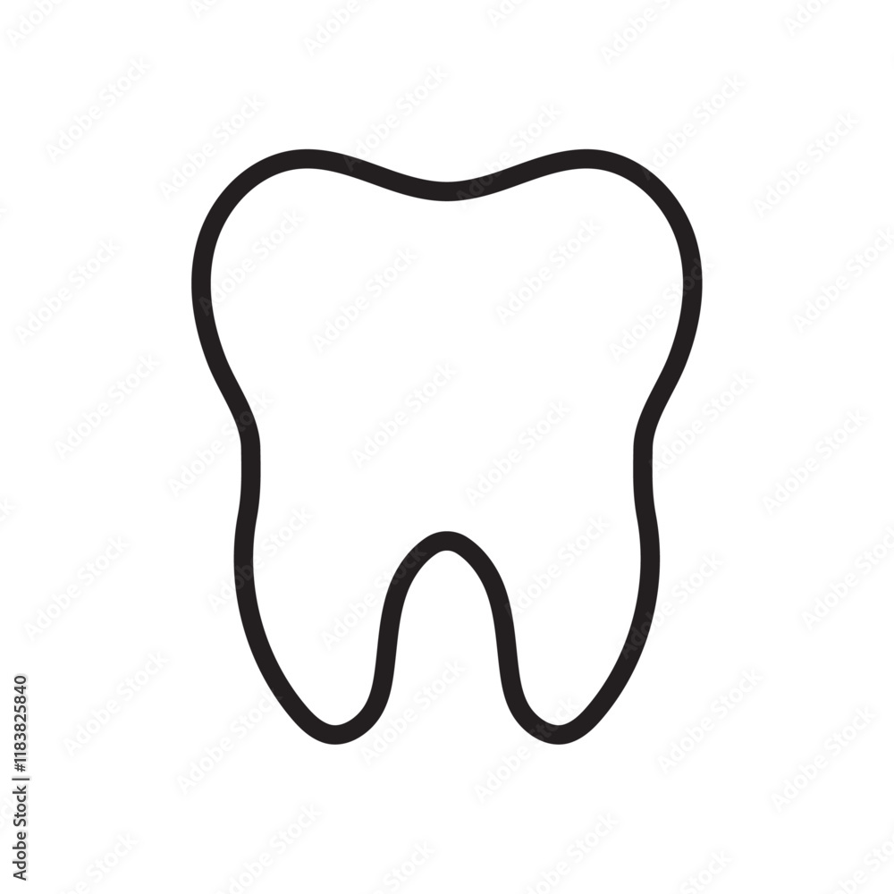 Tooth icon Flat vector set outline Tooth icon Flat vector set outline