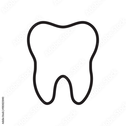 Tooth icon Flat vector set outline