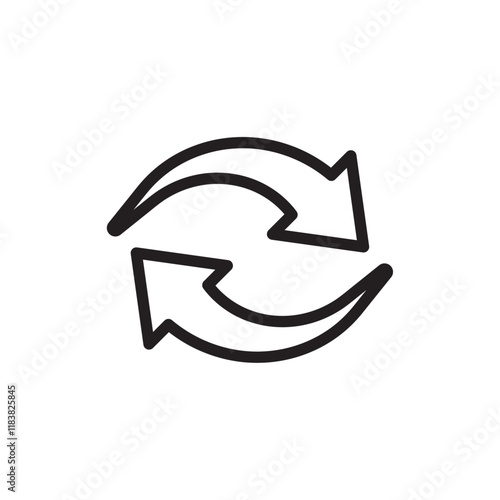 Transfer arrows icon Flat vector set outline