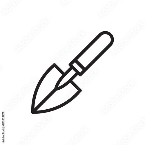 Trowel icon Flat vector set outline