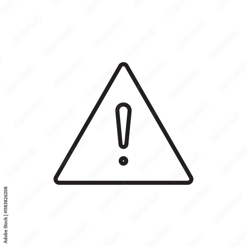 Warning Icon Flat vector set outline Warning Icon Flat vector set outline