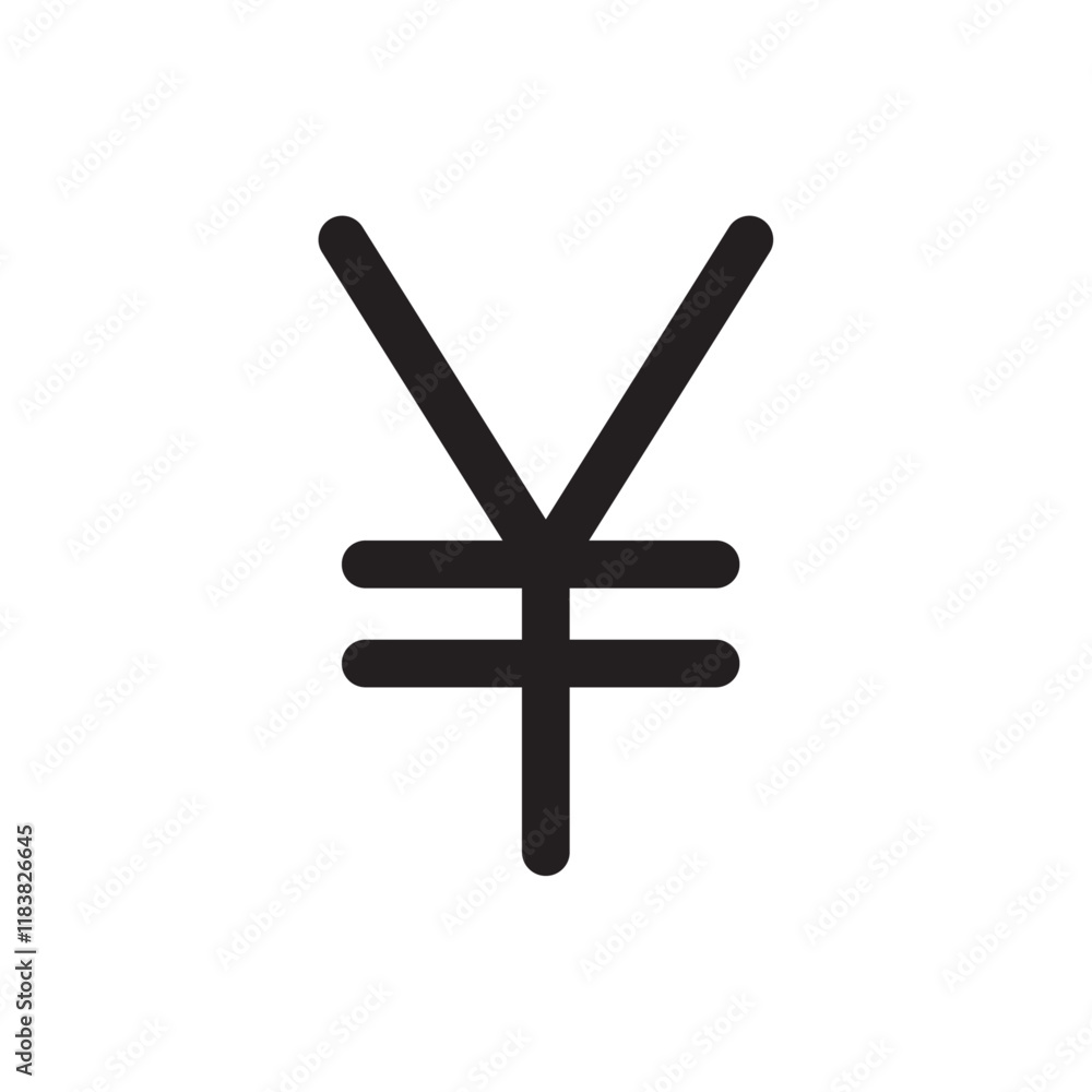 Fototapeta premium Yen Icon Flat vector set outline