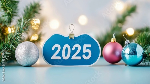 2025 new year on sticker plan and goal photo