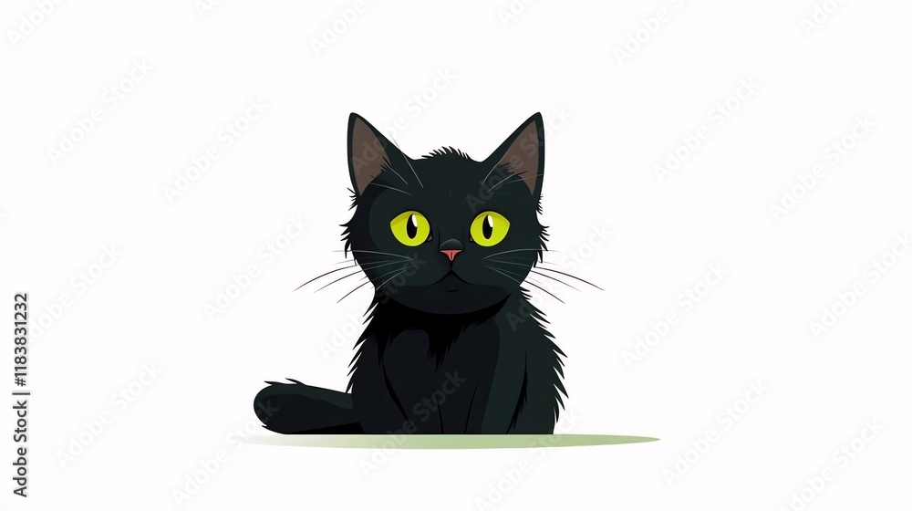 Cute black kitten looking up, white background, graphic design element. Cute black kitten looking up, white background, graphic design element.
