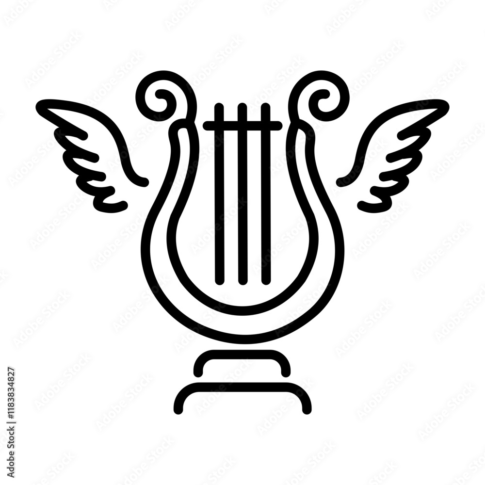Fotografie Musical lyre icon in linear style