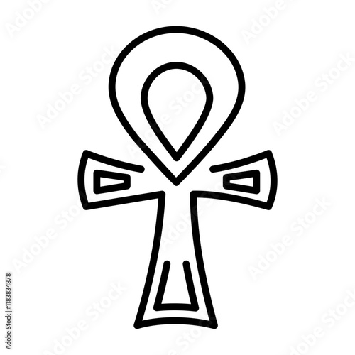 A line style icon of ankh symbol 