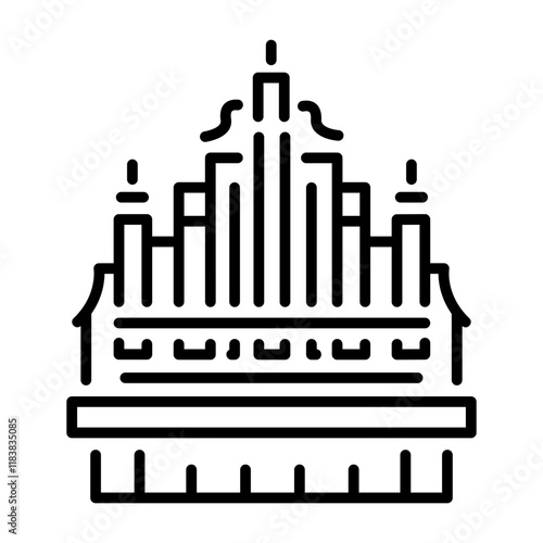 A linear icon of church pipe organ 