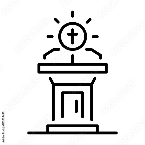 A linear icon of church pulpit 