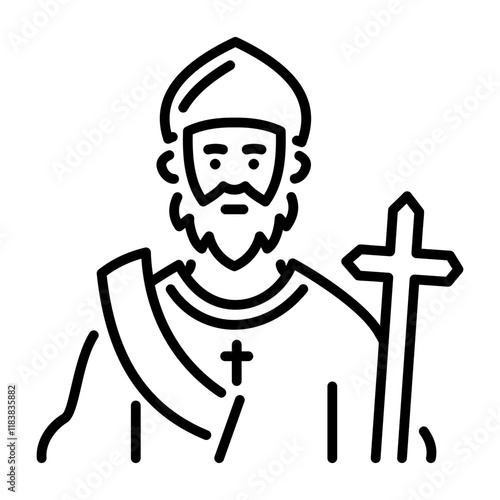 Saint peter icon in line style 