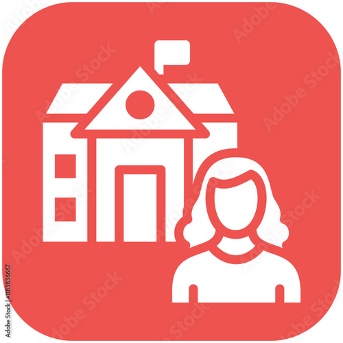 Scholar Female vector icon illustration of Literature iconset.