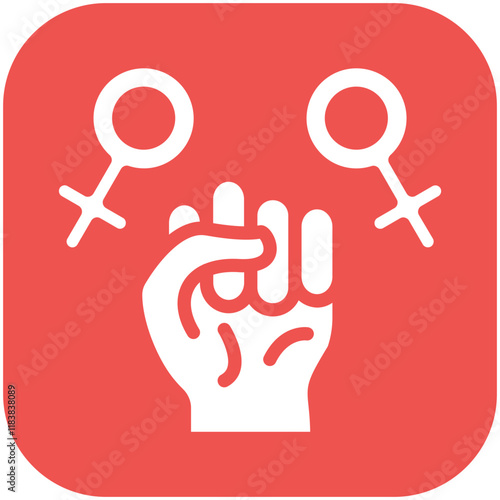 Feminism vector icon illustration of Protesting and Civil Disobedience iconset.
