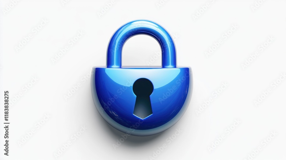Shiny blue padlock on white background. (3) Shiny blue padlock on white background. (3)