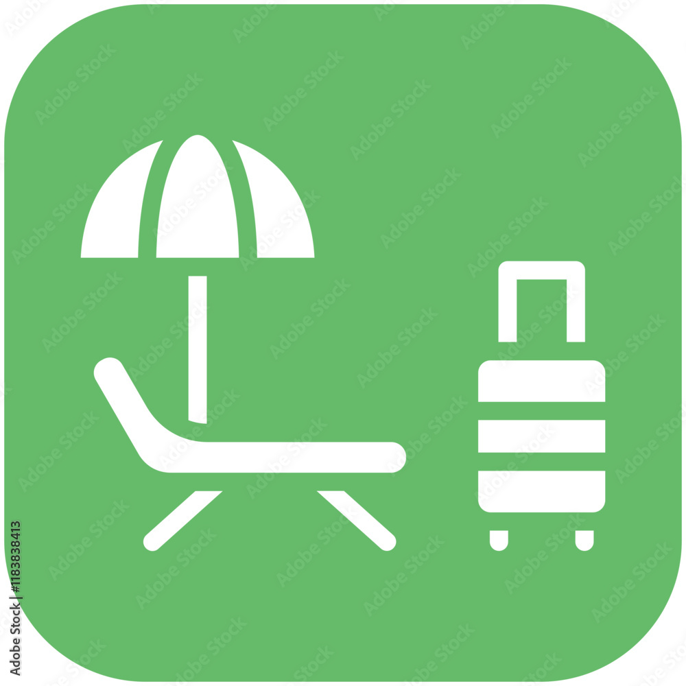 Fototapeta premium Vacation vector icon illustration of Vacation Planning iconset.
