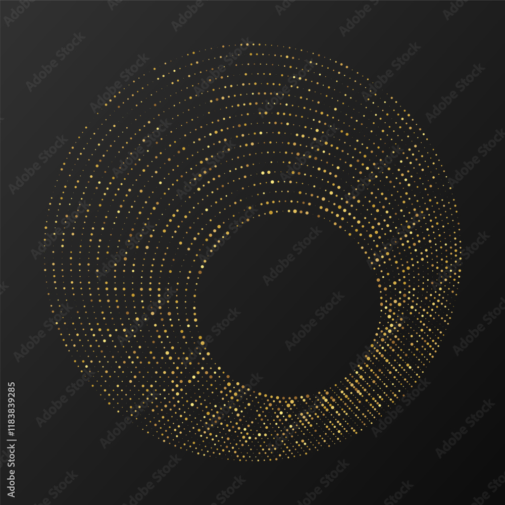 Fotografie Abstract gold glowing halftone dotted background