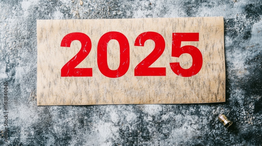 2025 new year on sticker plan and goal