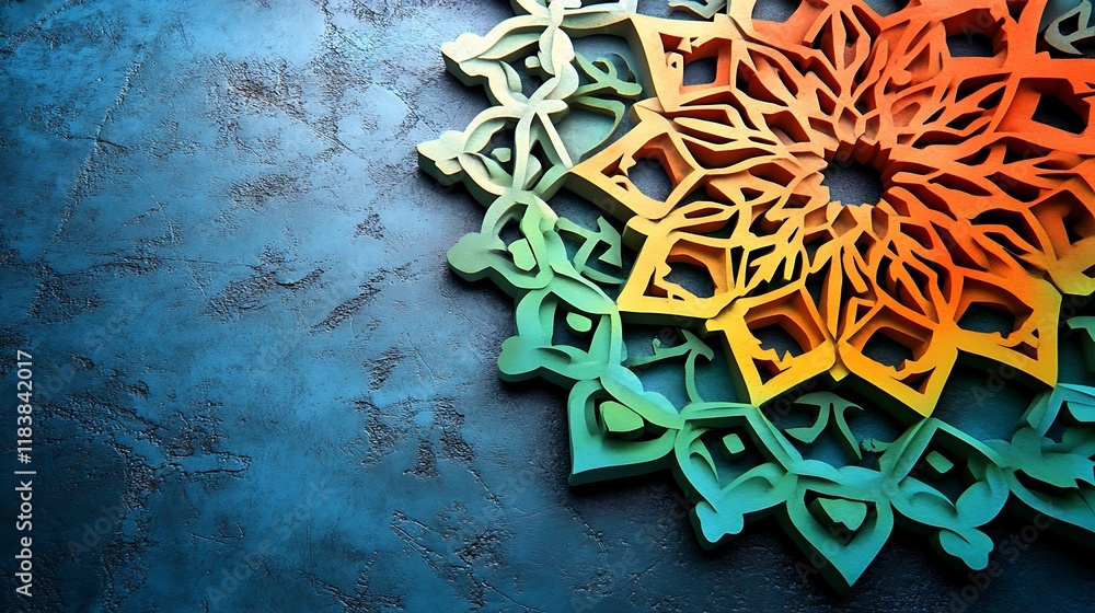 Fototapeta premium Abstract Colorful Mandala Design on Textured Background
