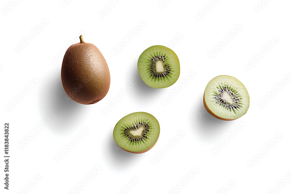 Obraz premium kiwi fruit on white background