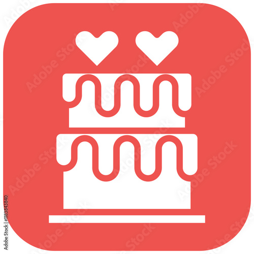 Two Layered Cake vector icon illustration of Party and Celebration iconset.