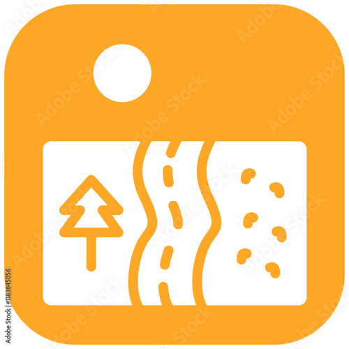 Coastal Road vector icon illustration of Coastline iconset.