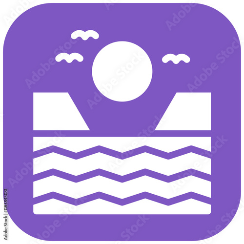 Cove vector icon illustration of Coastline iconset.