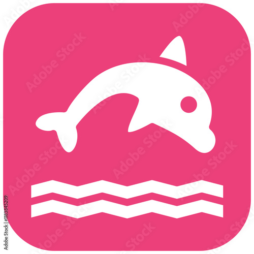 Dolphin vector icon illustration of Coastline iconset.