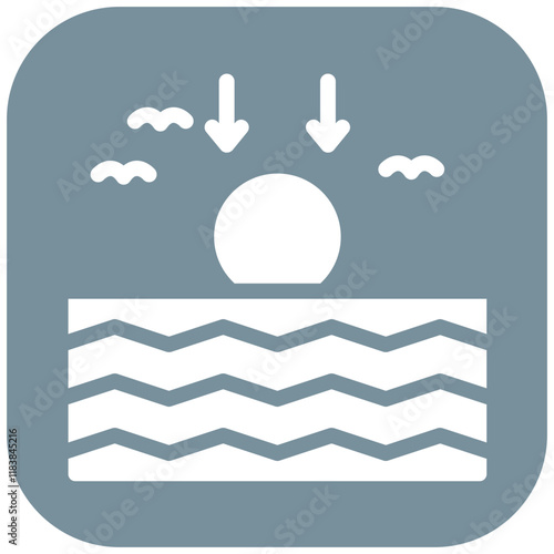 Sundown vector icon illustration of Coastline iconset.