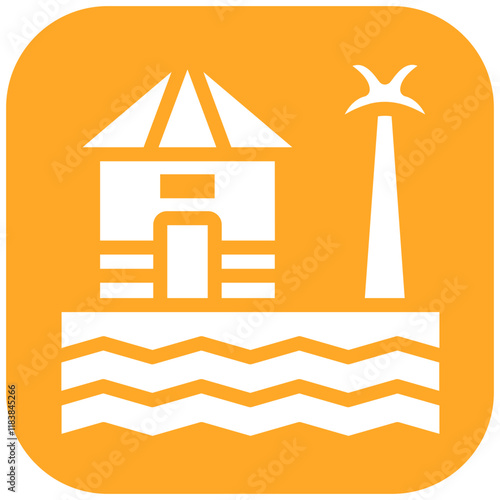 Coast House vector icon illustration of Coastline iconset.
