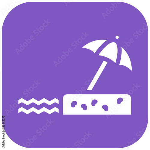 Beach Umbrella vector icon illustration of Coastline iconset.