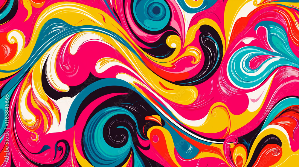 Colorful abstract psychedelic background with swirling patterns and vibrant hues creating a mesmerizing visual experience Colorful abstract psychedelic background with swirling patterns and vibrant hues creating a mesmerizing visual experience
