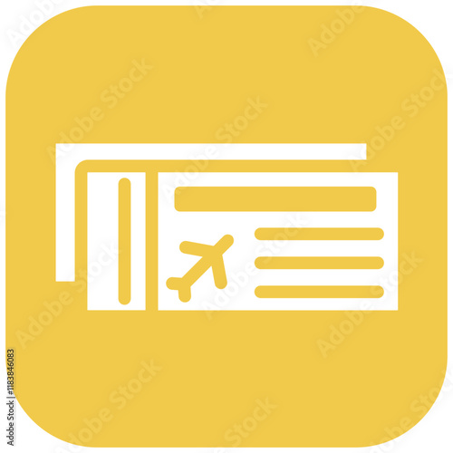 Airline Ticket vector icon illustration of Hajj Pilgrimage iconset.