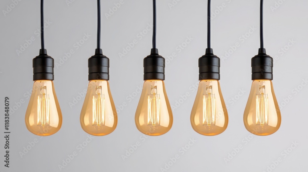 a group of Edison bulbs hanging from a ceiling, their warm amber light illuminating a cozy a group of Edison bulbs hanging from a ceiling, their warm amber light illuminating a cozy