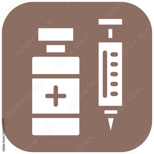 Vaccination Syringe vector icon illustration of Infectious Diseases iconset.